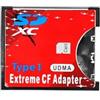 JZK Adattatore SD a CF Tipo I per scheda di memoria Compact Flash, convertitore/lettore SDHC SDXC per fotocamere DSLR, supporta da 16GB a 128GB e oltre, Rosso