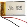 Liter energy battery Batteria 402540 LiPo 3.7V 350mAh 1.295Wh 1S 5C Liter Energy Battery per l'elettronica Ricaricabile Telefono Portatile Smartwatch Orologio GPS - Non adatto per Radiocomando 42x25x4mm (350mAh|402540)