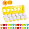 Zyluniy Montessori Uova Giocattolo per Bambini Uova Abbinate, Classificazione di Colore e Forma 12pcs Giocattolo Educativo per Bambini Pasqua Uovos 1 2 3 Anni Anni Ragazzi e Ragazze (Stile A)