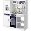 AIYAPLAY Cucina Giocattolo per Bambini in Legno con Fornello per 3-8 Anni | Luci e Suoni, Forno, Microonde, Frigo, Macchina del Ghiaccio, Caffettiera, Lavello con Ricircolo d'Acqua e Accessori