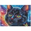 RTTASVLZX Starry Night Black Cat Puzzle 300 Pezzi Per Adulti Esperti Feline Glow Dark Cartone Di Alta Qualità Difficoltà Estrema Senza Sbavature Per Hobby E Passatempo Con Colla Inclusa 300 PCS