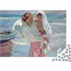 RMMERPCVREFE Mother and Child Puzzle 1000 Pezzi Puzzle per Adulti Beach Scene Rilassamento Arredo Casa Regalo Famiglia 38x26cm/1000pcs