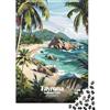 KEZXWCBMN Spiaggia Tropicale Paesaggio Puzzle 1000 Pezzi Carta per Adulti Costa Palme Scenario Naturale Puzzle per Famiglia Relax Casa 52x38cm/1000pcs