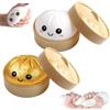 CHANCCI 2PCS Giant Glitter Dumpling Squishy,Gommose giganti a forma di raviolo con glitterati,Palline antistress a forma di raviolo,Giocattolo Antistress Bao Bun Con Vaporiera Per Bambini Adulti decorations