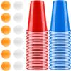 Auauraintt Set di Bicchieri da Birra per Ping-Pong, con 50 Bicchieri (16oz) e 12 Palline da Ping Pong, Bicchieri riutilizzabili, per Feste, Compleanni, Festival, Matrimoni e Campeggio