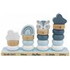 Mainely Personalizzabili Anelli impilabili in Legno-Procione Blu - favoriscono la motricità fine - dai 18 Mesi - Personalizzati con Nome e Dati di Nascita - Label Label
