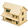 Générique Casa in Miniatura Legno 1/72 Modello Costruzione Artigianato Scena 3D Assemblato Ornamento Creativo Adatto per Collezione Decorazione Ufficio Tempo Libero, Stile A