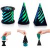 LeGeYo Impossible Cono 3 pz Scultura Pass-Through stampato 3D Fidget Spirale cono Piramide Cilindro Deco Ufficio Anti-Stress Viola (Green)