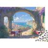RMMERPCVREFE Mediterranean Coastal Town Puzzle 1000 Pezzi Carta Adulti Archway Sea View Gioco di Puzzle 1000 Pezzi Relax Decorazione Casa 38x26cm/1000pcs