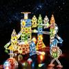 VICTERR Mattoncini Magnetici Montessori 105 Pezzi con LED e Pista per Biglie - Gioco STEM Montessori da 3 Anni - Set Magnetico Educativo Smart Magneti per Bambini