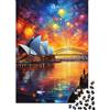 KEZXWCBMN Sydney Opera House Puzzle 1000 Pezzi Carta per Adulti Notte Vista Colorata della Città Gioco di Puzzle 1000 Pezzi Relax Famiglia Arredo Casa 70x50cm/1000pcs