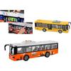 Generico Bus Giocattolo Luci e Suoni Bus Grande cm 28 Pullman Giocattolo per Bambini Luci Suoni Movimento a Frizione Porte Apribili Scuola Buss Multifunzione Scala 1:16 ,colori assortiti colore casuale