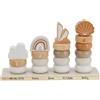 Mainely Personalizzabili Anelli impilabili in legno-libellula Nougat- favoriscono la motricità fine - dai 18 mesi - personalizzati con nome e dati di nascita - Label Label