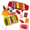 Generico Barbecue Giocattolo Per Bambini - Set Cibo Grigliata | Cucina Finzione Gioco Educativo Spiedini Simulazione | Forno Carbone Tavolo Regalo Compleanno Bimba, Materiale ABS