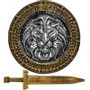 W WIDMANN MILANO Party Fashion - Set Cuor di Leone con Spada e Scudo, Accessorio per Costume da Cavaliere, Spartano, Larp e Carnevale