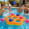 CYFIE Giocattolo per Piscina Esagonale, Giocattolo Gonfiabile a 7 Fori, con 7 Palline, Bicolore Giallo-Arancio, Giocattolo Acquatico per Adulti, Accessorio per Piscina Adatto per Tutte Le età