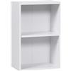 HomCom Scaffale Libreria Classica 2 Scaffalature Aperte Ripiano Regolabili Bianco, Superficie di Colore Violaceo MFC|Aosom