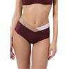 Lovable Parte Bassa del Costume | Slip a Vita Alta in Microfibra Lucida | Interamente Foderato | Shiny Colour Block Donna, Vinaccia Bianco e Bronzo 5 - XL