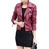 LaoZan Giacca Donna Inverno Giacche in Pelle PU Vintage Moto Giubbino Giubbotto Corto Manica Lunga con Zip XL Vino Rosso