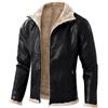 CRITOR Giubbotto Bomber da Uomo in Pelle di Montone Giubbotto da Uomo in Finta Pelle di Agnello Ispessito Cappotto Trucker Foderato in Montone Finto