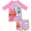 United Labels Gabby's Dollhouse Costume 2 pezzi UV 30 per bambina, rosa/viola, 122/128, maglietta + pantaloncini