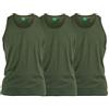 Duke London D555 - Gilet in puro cotone, lunghezza lunga, confezione da 3, cachi, XL