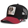 Goorin Bros. Cappellino Trucker The Farm Top Dog, nero e rosso, con toppa ricamata di cane
