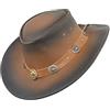 Black Jungle TEXANER Cappello in Pelle, Cappello Occidentale, Cappello Australia, Cappello da Cowboy (XXL)