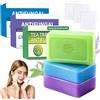 TOGETDREAM 3 Pezzi Sapone Antimicotico Con Olio Di Tea Tree, Naturale Artigianale per Viso, Corpo e Mani Pelle A Tendenza Acneica, Pulizia Profonda, Controllo Del Sebo, Formula Di Ispirazione Vegetale