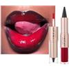 Beliky Girl Matita labbra e rossetto 2 in 1 a doppia punta, rossetto liquido idratante volumizzante glitter luccicanti, matita labbra Velvet a lunga tenuta e altamente pigmentata, trucco labbra versatile (#02)