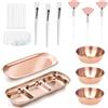 Amagogo Set di ciotole per miscelazione maschere viso da 23 pezzi, forniture estetiche portatili, strumenti per miscelazione maschere viso fai da te, Oro Rosa