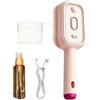 Generico New Electric Steam Brush, Rechargeable Hair Straightener Brush With Detangling Comb, Air Cushion Mister For Curly Hairs, Cleaning Grooming Styling Detangling