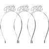 ABOOFAN Set 3 Cerchietti Metallici Argento 6.7X4.3 Pollici Accessori Chioma Donna per Feste Addio al Celibato Team Bride Foto