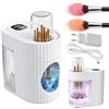 ALAFLY 3-in-1 Pulitore Pennelli Trucco, Detergente e Asciugatore Elettrico, (solo 50dB) Silenzioso Pulizia Profonda e Asciugatura Rapida, Portatile [senza rimuovere i pennelli]