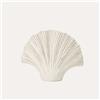 KeyHome Store Vaso Conchiglia Medio in Ceramica Bianco Madreperlato H.27x34x11 cm