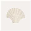 KeyHome Store Vaso Conchiglia Piccolo in Ceramica Bianco Madreperlato H.19x26x8 cm