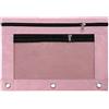 DIYEAH Astuccio Penna Doppia Tasca Zip Trasparente per Raccoglitore a 3 Anelli, Tessuto Oxford Leggero, per Casa e Viaggio, Colore Rosa