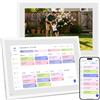 Ekasoco Calendario digitale da 10,1 pollici, calendario elettronico da 32 GB, 1080p Full HD, agenda digitale con touchscreen, pianificatore per la casa, cornice digitale (per tavolo)