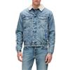 Karl Lagerfeld Jeans Uomo Regular Shearling Denim Jacket Washed Mid Blue L