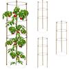 Relaxdays Set da 4 Sostegni Circolari per Pomodori, Piante Rampicanti, Cetrioli, Alti 60 cm, 3 Anelli, Metallo, Marrone