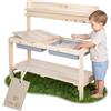 roba Cucina da Giardino per Bambini - Outdoor+ "Fun" - Legno - Cucina per Fango con Copertura Removibile - Naturale