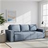 Dmora Divano Letto 3 Posti Nilo 231x99 cm blu Contenitore di Apertura Click-clack, Lavabile