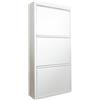 Dmora - Scarpiera Eliseo, Mobile portascarpe in metallo, Armadio da ingresso multiuso, Mobiletto per calzature, 50x15h104 cm, Bianco