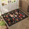 Rugcomf Zerbino per interni e ingresso, 5 x 7 cm, lavabile in lavatrice, stile bohémien, floreale, antiscivolo, a pelo basso, per ingresso, cucina, porta d'ingresso, ingresso, camera dei bambini