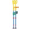 REMEDIA ONE Stampelle Ortopediche Regolabili per Bambini, 2 Unità | Stampelle Canadesi Antiscivolo in Alluminio Anodizzato, Altezza 65-81 cm, Giallo/Azzurro