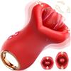 AMUVIBE Stimolatore con Lingua in Silicone - Stimolazione Doppia - Movimento Realistico - 10 modalità - Impermeabile
