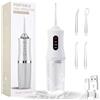 Puokmy Idropulsore Dentale Portatile Pulizia Denti Rimuovi Tartaro, Water Flosser, Irrigatore Orale Senza Fili, Wasserdicht und Wiederaufladbar 4 Düsen 1 Ladekabel Geeignet für Reisen