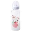 CutiePlusU Biberon per adulti in vetro con tappo protettivo, stampa carina, alimentazione senza BPA, tettarella in silicone da 400ml in set con bicchiere con cannuccia Straw-Strawberry Bunny