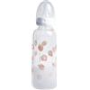 CutiePlusU Biberon per adulti in vetro con tappo protettivo, stampa carina, alimentazione senza BPA, tettarella in silicone da 400ml in set con bicchiere con cannuccia Straw-Cute Strawberries