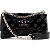 GUESS Gerty Convertible Crossbody Flap, Borsa a Tracolla Donna, Nero, Taglia Unica